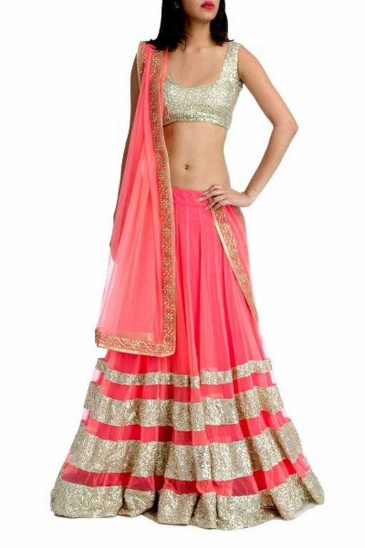 KG fashion trendy pink lehenga choli