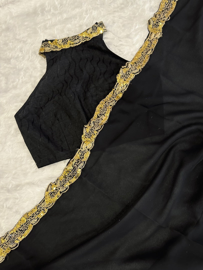 Kiara advani black party wear saree
