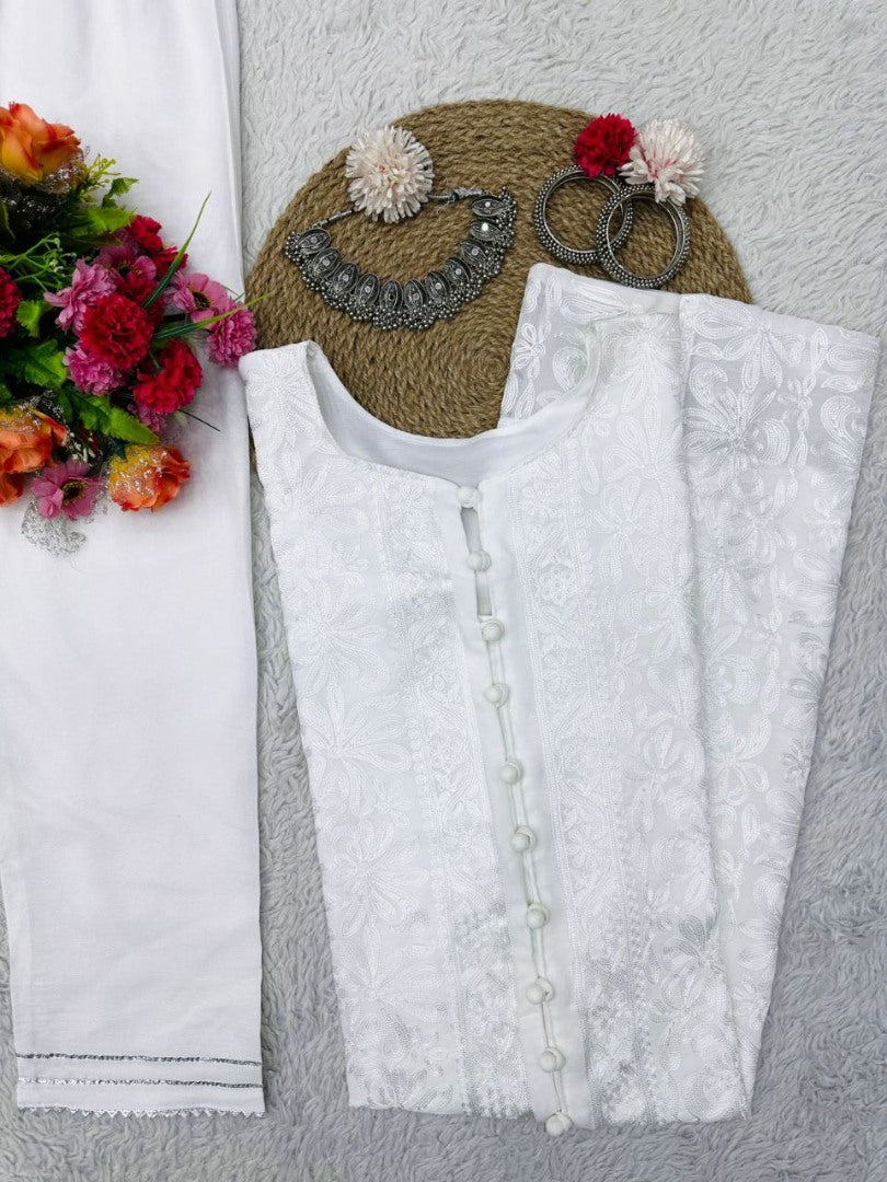 Kiara advani white georgette designer bollywood kurti