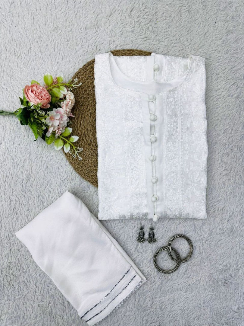 Kiara advani white georgette designer bollywood kurti