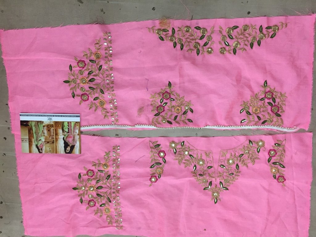 Light green georgette silk embroidered wedding saree