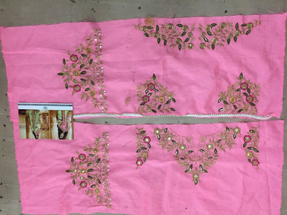 Light green georgette silk embroidered wedding saree