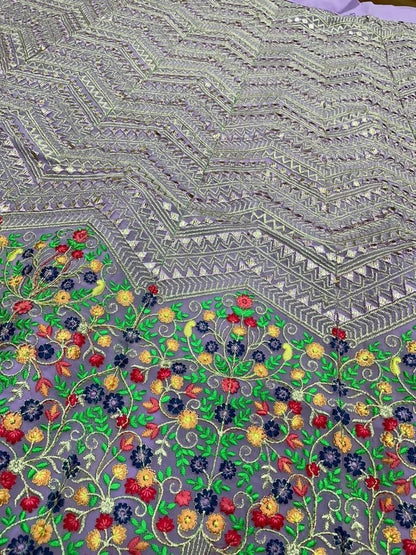 Light purple georgette heavy embroidered bridesmaid lehenga choli