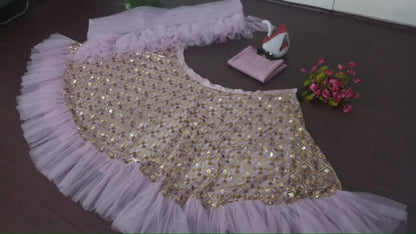 Light purple sequence work lehenga choli for ceremony