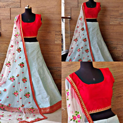 Light Sea green fabulous lehenga choli with heavy dupatta