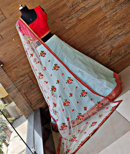 Light Sea green fabulous lehenga choli with heavy dupatta