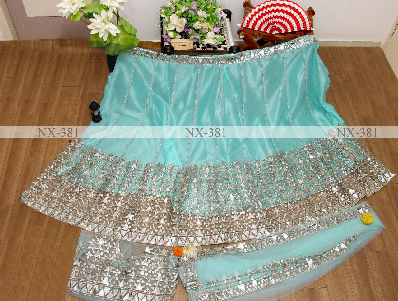 Light sea green wedding lehenga choli