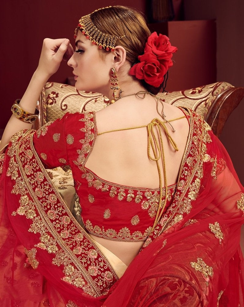 Light Yellow heavy designer embroidered bridal lehenga choli