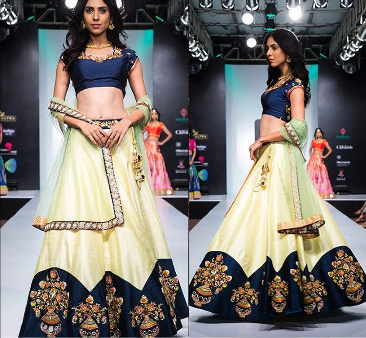 light yellow joya silk beautifully embroidered lehenga choli