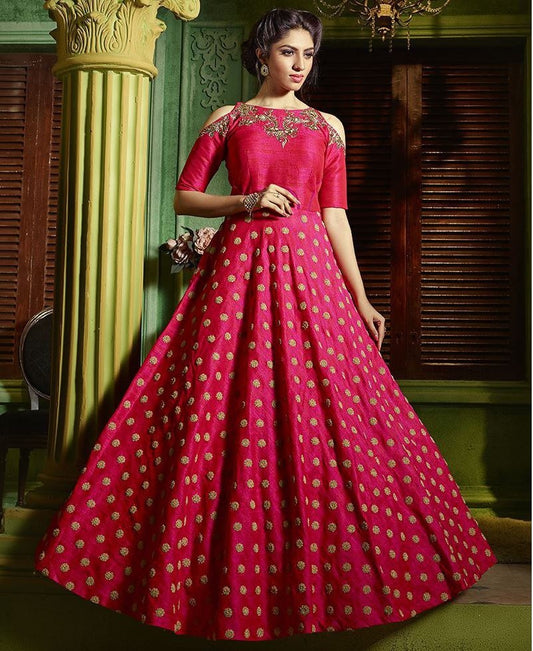 lotus pink bridal silk handworked wedding gown