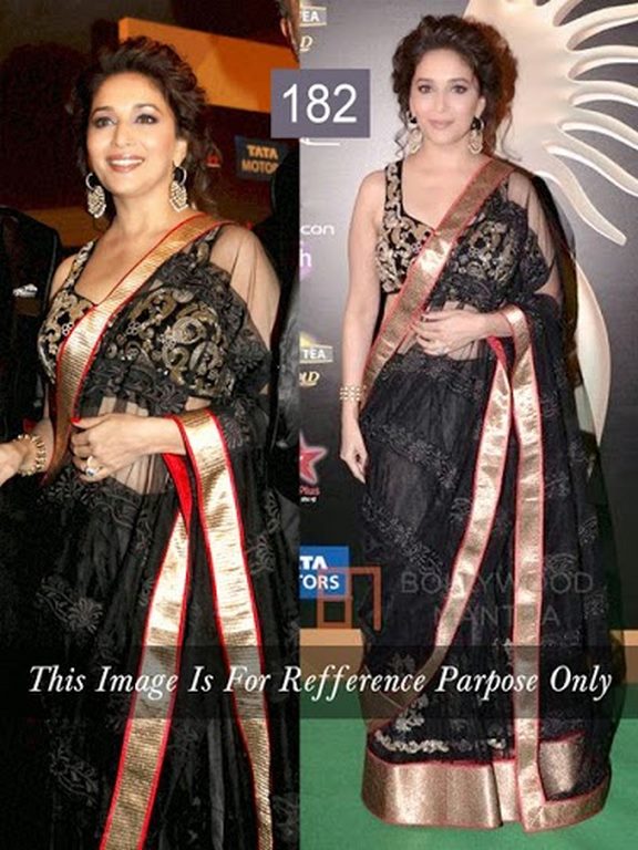 madhuri dixit macaw beautiful golden saree