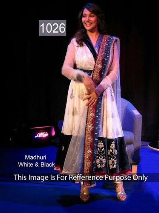Madhuri heavy white anarkali suit