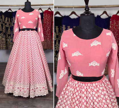 Magento fox georgette lucknowi work lehenga choli