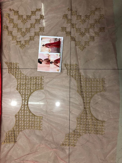 Magento pink embroidered wedding saree with heavy blouse