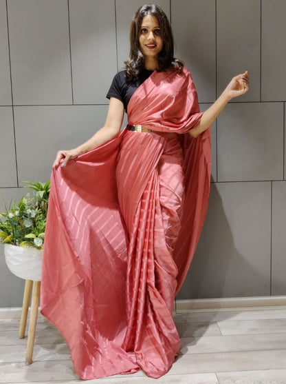Magento red booming silk ready to wear saree