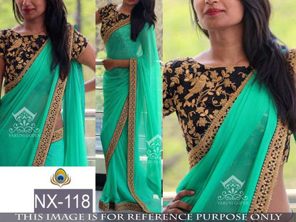 mahaveer Beautiful rama saree with heavy blouse