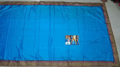 mahaveer blue ceremonial embroidered saree