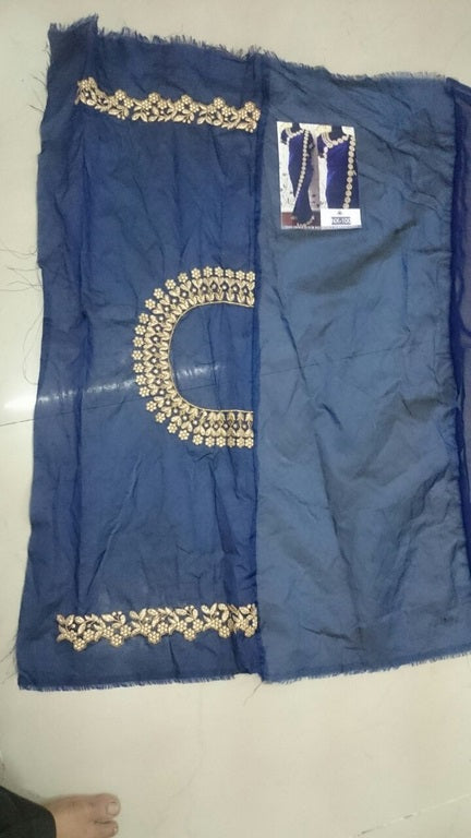 Mahaveer Designer embroidered blue saree