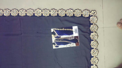 Mahaveer Designer embroidered blue saree