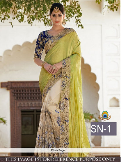 Mahaveer designer embroidered wedding saree