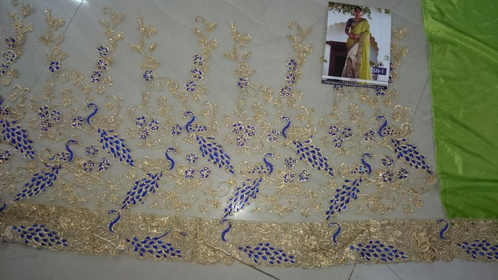 Mahaveer designer embroidered wedding saree