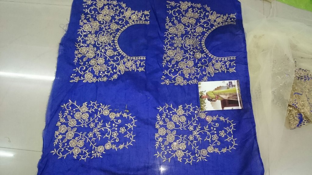 Mahaveer designer embroidered wedding saree