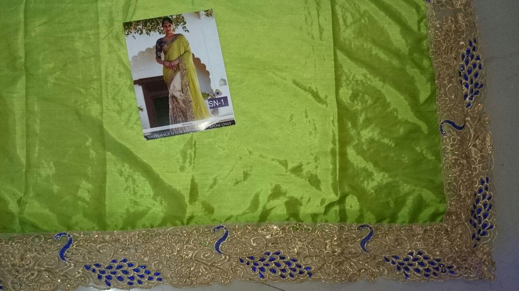 Mahaveer designer embroidered wedding saree