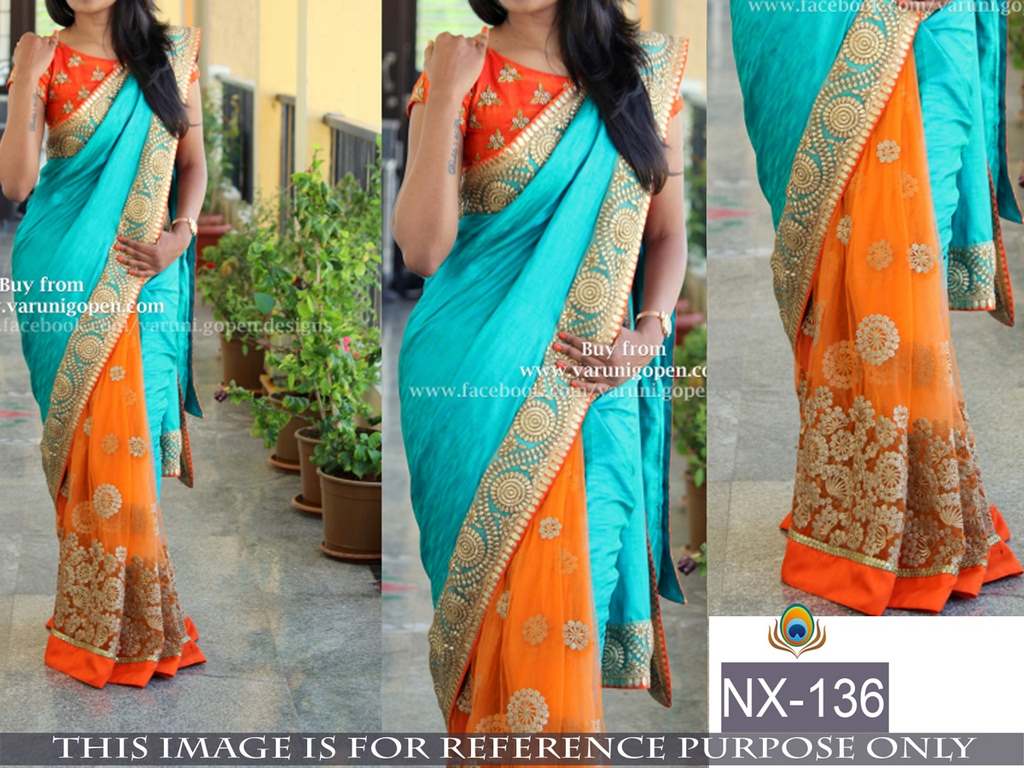 Mahaveer embroidered wedding saree