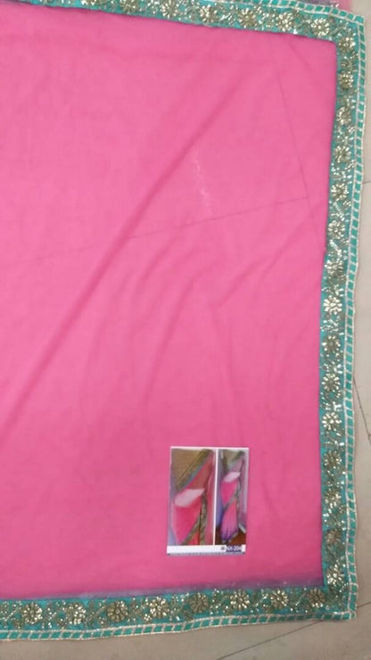Mahaveer gorgeous partywear pink saree