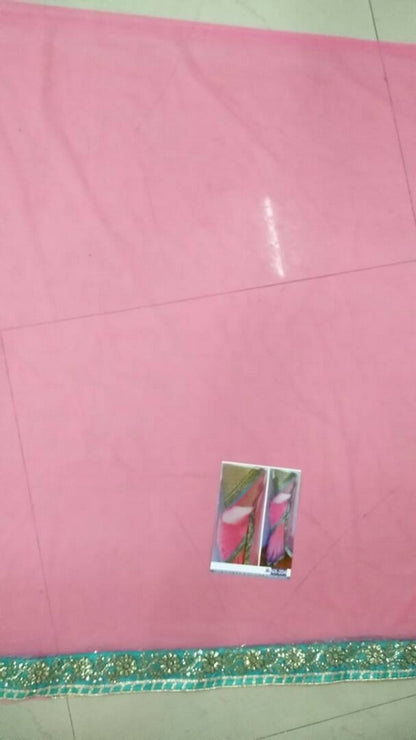 Mahaveer gorgeous partywear pink saree