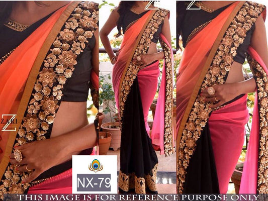 mahaveer rayon ceremonial embroidered saree