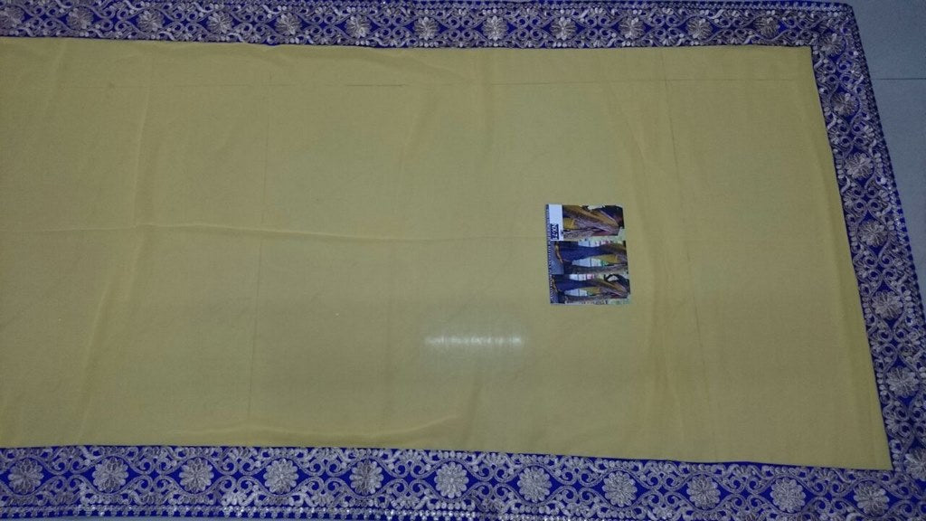 mahaveer yellow and blue half half embroidered saree