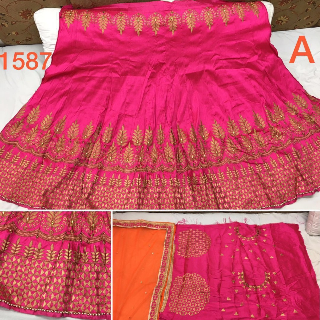 Malbari silk heavy embroidered wedding lehenga