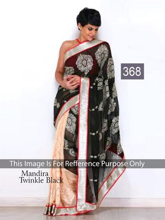 mandira twinkel black saree