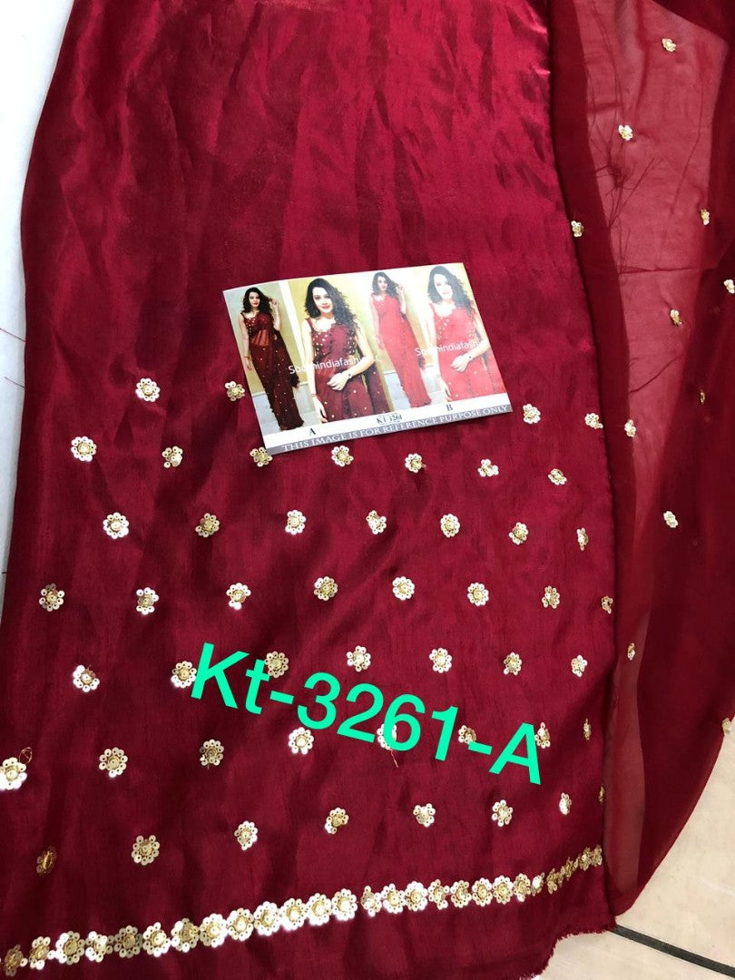 maroon georgette beautiful zari threadwork butti partywear saree