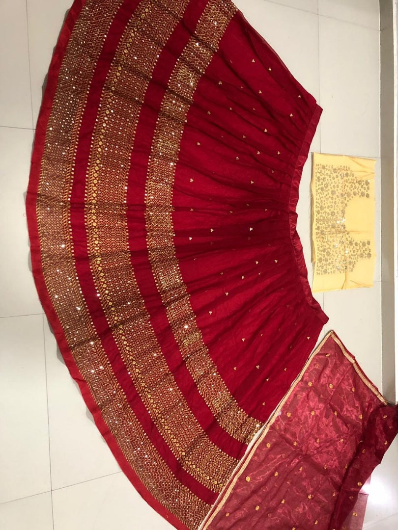 Maroon sequence embroidered wedding lehenga choli