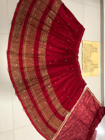 Maroon sequence embroidered wedding lehenga choli