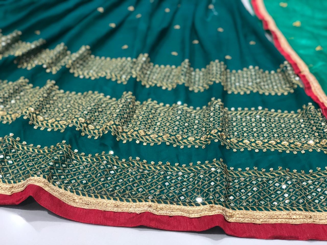 Maroon sequence embroidered wedding lehenga choli