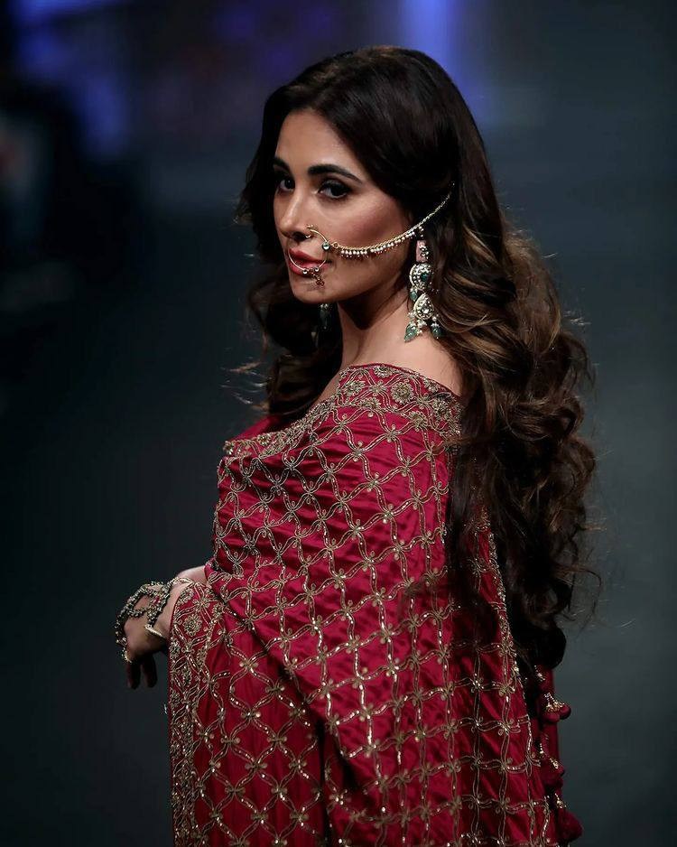 Maroon silk embroidered wedding long anarkali suit