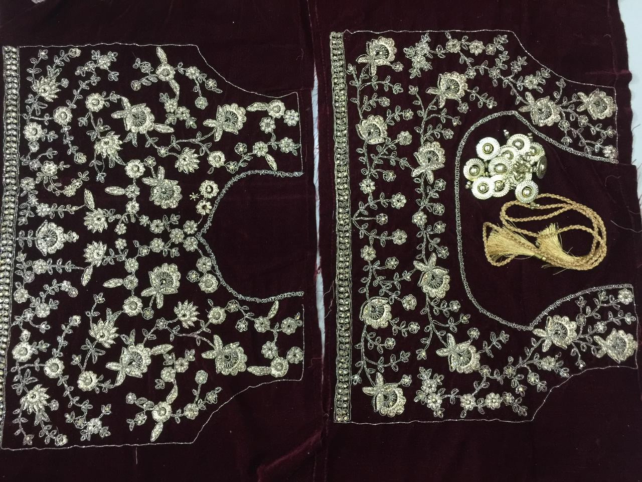 Maroon velvet heavy bridal lehenga choli