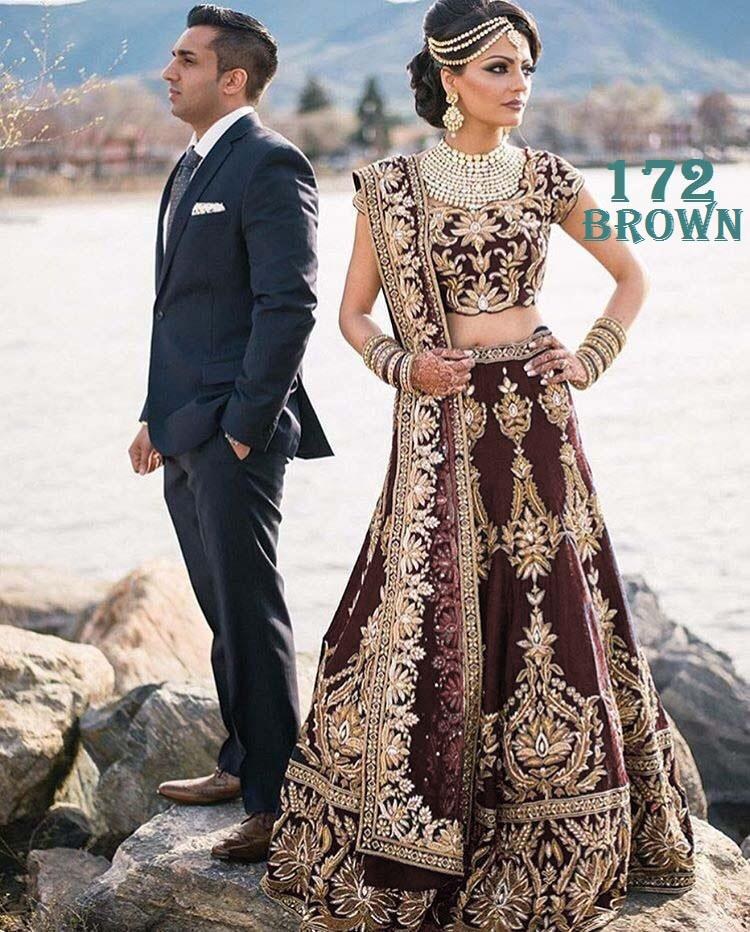 Maroon velvet heavy embroidered bridal lehenga choli