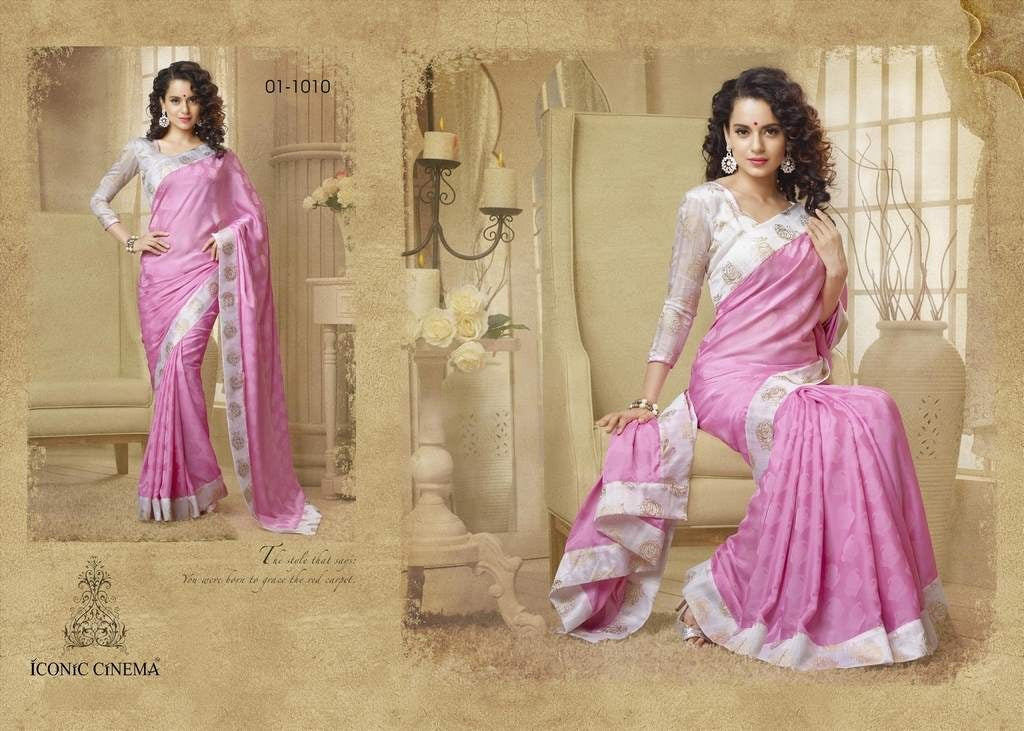 Mizzoli light pink printed Georgette Saree