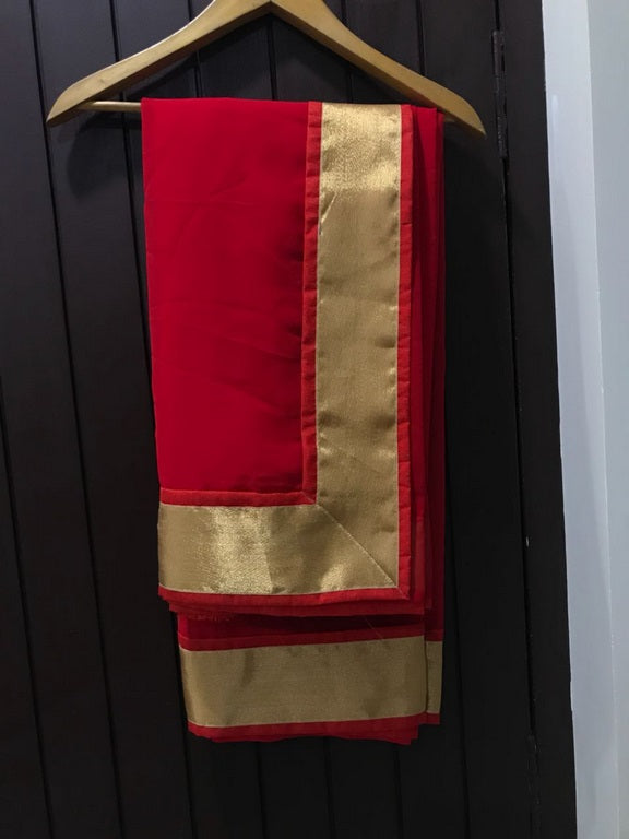 Mouni roy Red Georgette partywear saree