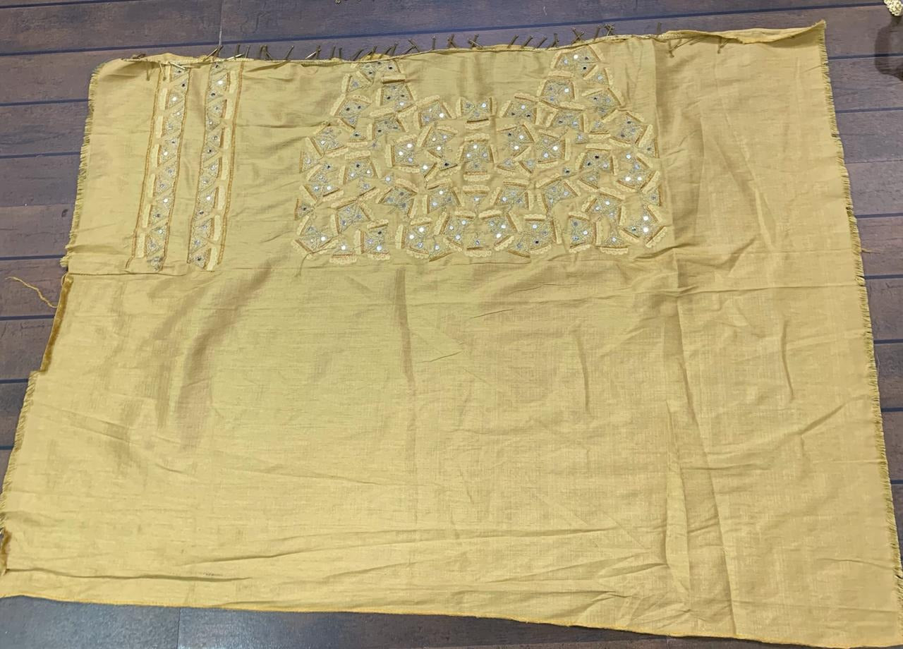 Mulbari silk multi dori worked crop top lehenga