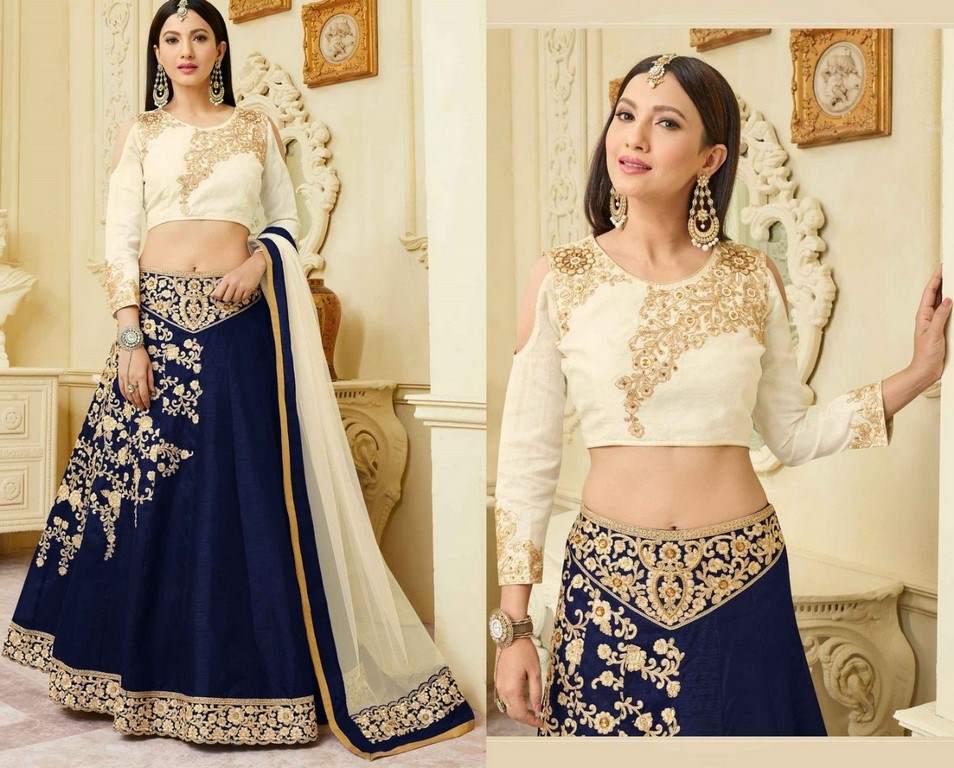 Mulburry Silk Zari Embroidered and Stone Work Stitched Party Wear Lehenga Choli