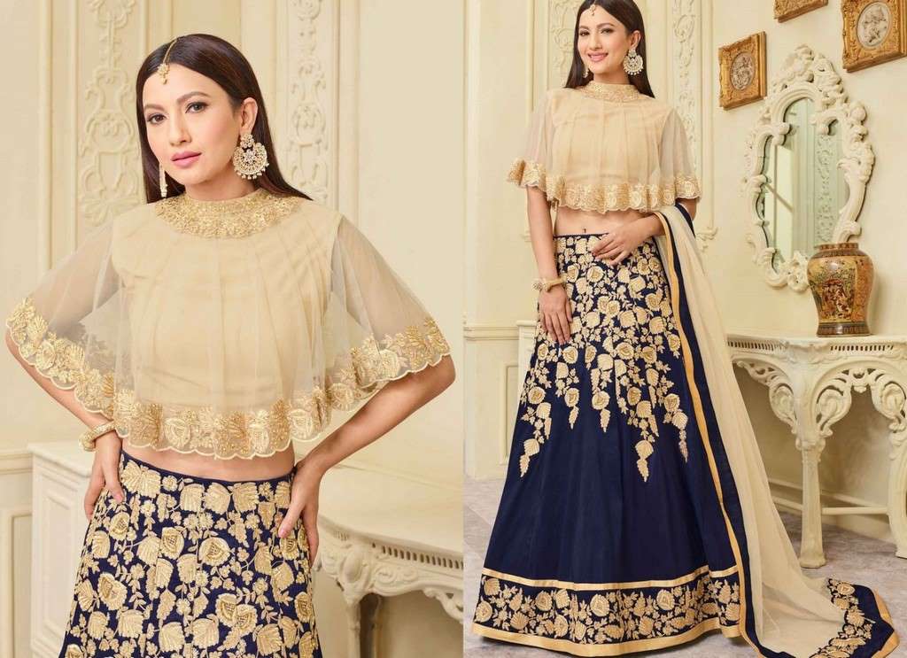 Mulburry Silk Zari Embroidered and Stone Work Stitched Party Wear Lehenga Choli