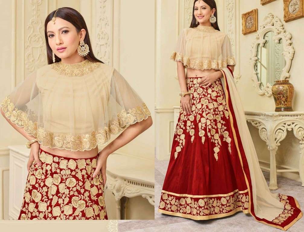 Mulburry Silk Zari Embroidered and Stone Work Stitched Party Wear Lehenga Choli