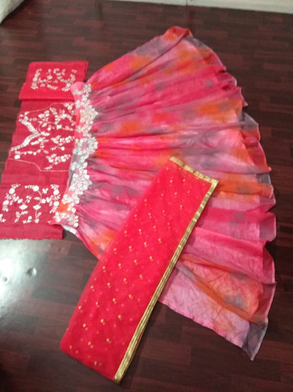 multi colored printed georgette beautiful lehenga choli