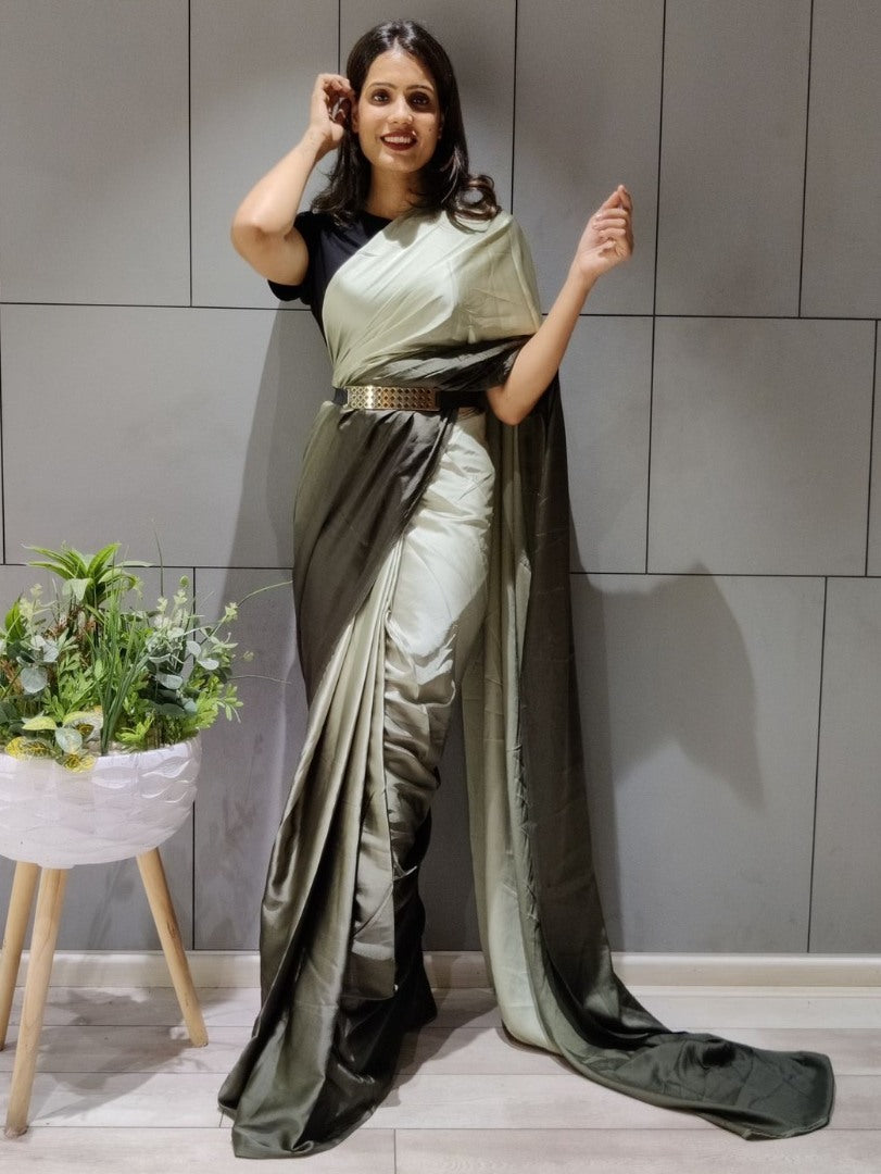 Multi shade booming silk ready to wear stylist saree