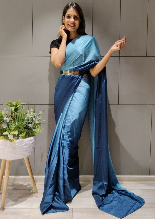 Multi shade booming silk ready to wear stylist saree